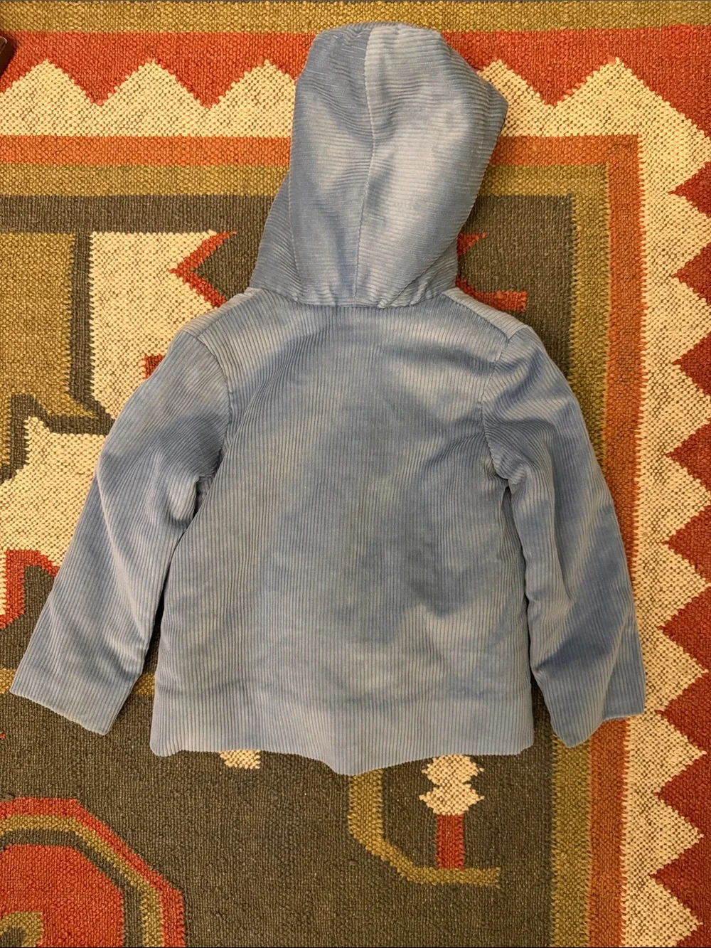 Vintage 1980’s Fischel by Johnston Blue Corduroy Hooded Coat with Sherpa Lining